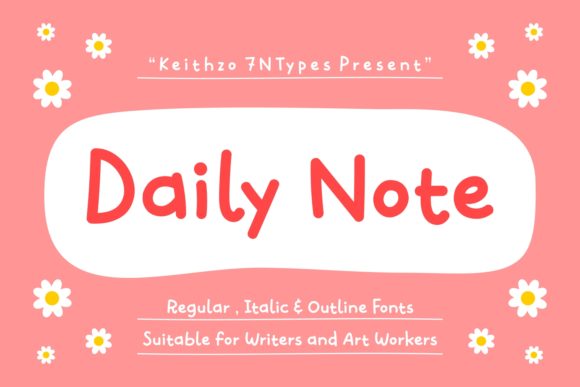 Daily Note Font for Creative Publishing